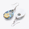 Abalone Shell/Paua Shell Dangle Earrings EJEW-P148-10-01-2