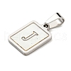 304 Stainless Steel Pave Natural White Shell Pendants STAS-S130-03P-J-2