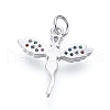 Brass Micro Pave Cubic Zirconia Pendants ZIRC-I032-24P-2