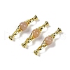 Natural Sunstone with Brass Fold Over Clasps G-G141-03G-16-1