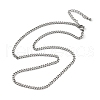3.5MM 304 Stainless Steel Curb Chain Necklaces NJEW-T016-10P-4