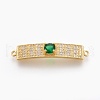 Brass Micro Pave Cubic Zirconia Links ZIRC-P076-22G-NR-1