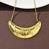 Brass Big Horn Pendant Box Chain Necklaces NJEW-L068-01G-1