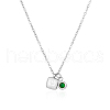 Simple Stainless Steel Square Pendant Necklaces for Women's Daily Wear QS9194-1-1