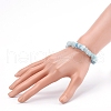 Chips Natural Aquamarine Beads Stretch Bracelets X-BJEW-JB05989-3