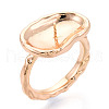 Oval Brass Finger Ring Settings KK-T076-37G-1