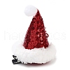 Sequins Christmas Hat Polyester Alligator Hair Clips for Women Girl AJEW-M012-03A-2