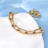 304 Stainless Steel Paperclip Chain Bracelets for Women BJEW-Z128-01G-01-3