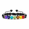 Chakra Theme Natural & Synthetic Mixed Stones Braided Bracelets QD1254-5-1