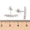 925 Sterling Silver Clear Cubic Zirconia Stud Earrings EJEW-Q032-01G-P-5