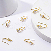Brass Cubic Zirconia Earring Hooks KK-BC0006-32G-5