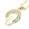 Brass Micro Pave Clear Cubic Zirconia Pendant Necklaces NJEW-B101-03G-03-1