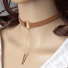 Peru Velvet Choker Alloy Rectangle Pendant Necklaces for Women FS-WGDB652-02-2