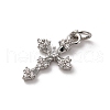 Brass Micro Pave Cubic Zirconia Pendants KK-P308-25P-2