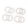2Pcs 2 Size Glass Hearted Beaded Stretch Bracelets Set for Mother Children BJEW-JB08516-1