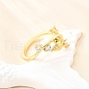 Ocean Theme Brass Micro Pave Cubic Zirconia Cuff Rings for Women RJEW-F184-17A-G-4