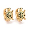 Real 18K Gold Plated Brass Cubic Zirconia Huggie Hoop Earrings EJEW-C012-05-2