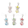 Angel Glass Pearl Beaded Pendants Decorations HJEW-JM03402-2