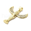 Brass Micro Pave Cubic Zirconia Pendants KK-M324-18G-2