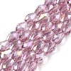 Transparent Electroplate Glass Beads Strands EGLA-N013-T4mm-B02-1