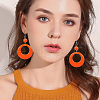 ANATTASOUL 6 Pairs 6 Colors Donut Resin Dangle Earrings with Iron Pins for Women EJEW-AN0004-14-4
