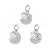 Rack Plating Brass Micro Pave Clear Cubic Zirconia Charms KK-C011-55P-3
