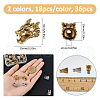 SUPERFINDINGS 36Pcs 2 Colors Tibetan Style Alloy Beads PALLOY-FH0008-75-2