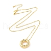 Brass Micro Pave Clear Cubic Zirconia Pendant Necklaces NJEW-Z038-01G-O-1