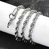 Tarnish Resistant Trendy Men's 304 Stainless Steel Rope Chain Necklaces NJEW-M072-D-02-2