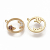 Brass Micro Pave Cubic Zirconia Charms KK-N216-27C-NF-2