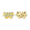 Brass Micro Pave Cubic Zirconia Connector Charms KK-E068-VB407-3-1