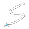 Cubic Zirconia Fairy with Heart Pendant Necklace with Box Chains NJEW-C004-01A-2