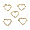 Brass Micro Pave Clear Cubic Zirconia Connector Charms KK-E068-VB374-3