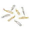 8Pcs 8 Styles Brass Clear Cubic Zirconia Watch Band Clasps ZIRC-TA0001-17-3
