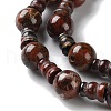 Natural Brecciated Jasper 3-Hole Guru Beads Strands G-K149-56-4