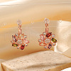 Chic Brass Flower Hoop Earrings FW7002-5
