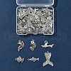 48Pcs 6 Styles Tibetan Style Alloy Pendant DIY-FS0005-72-7