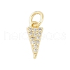 Rack Plating Brass Micro Pave Clear Cubic Zirconia Charms KK-Z060-15G-1