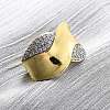 Brass Micro Pave Cubic Zirconia Adjustable Cuff Rings for Women RJEW-U053-08G-1