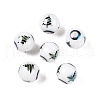 Christmas Opaque Glass Beads X-EGLA-R113-02E-1