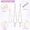 Olycraft 3Pcs 3 Style Transparent Acrylic Beads and Glass Seed Beads Mobile Strap KEYC-OC0001-18-4