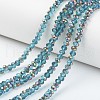 Electroplate Transparent Glass Beads Strands EGLA-A034-T6mm-R09-1
