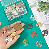 CREATCABIN 24Pcs 4 Colors Brass Filigree Pendants KK-CN0002-01-3