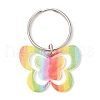 6Pcs 6 Style Printed Acrylic Butterfly Keychains KEYC-JKC01239-4