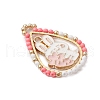 Easter Theme Glass Seed Beaded Teardrop with Rabbit Pendants PALLOY-MZ00580-05-3