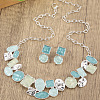 Flat Round & Oval & Square Zinc Alloy Enamel Pendant Necklaces & Stud Earrings Sets WG42338-03-1