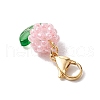 Flower Glass Seed Beads Beaded Pendant Decorations HJEW-MZ00195-03-4