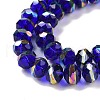 Transparent Electroplate Glass Beads Strands GLAA-F122-04E-4