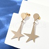 304 Stainless Steel Dangle Stud Earrings EJEW-Z089-13G-3