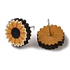 Wood Stud Earrings EJEW-Z054-01K-2